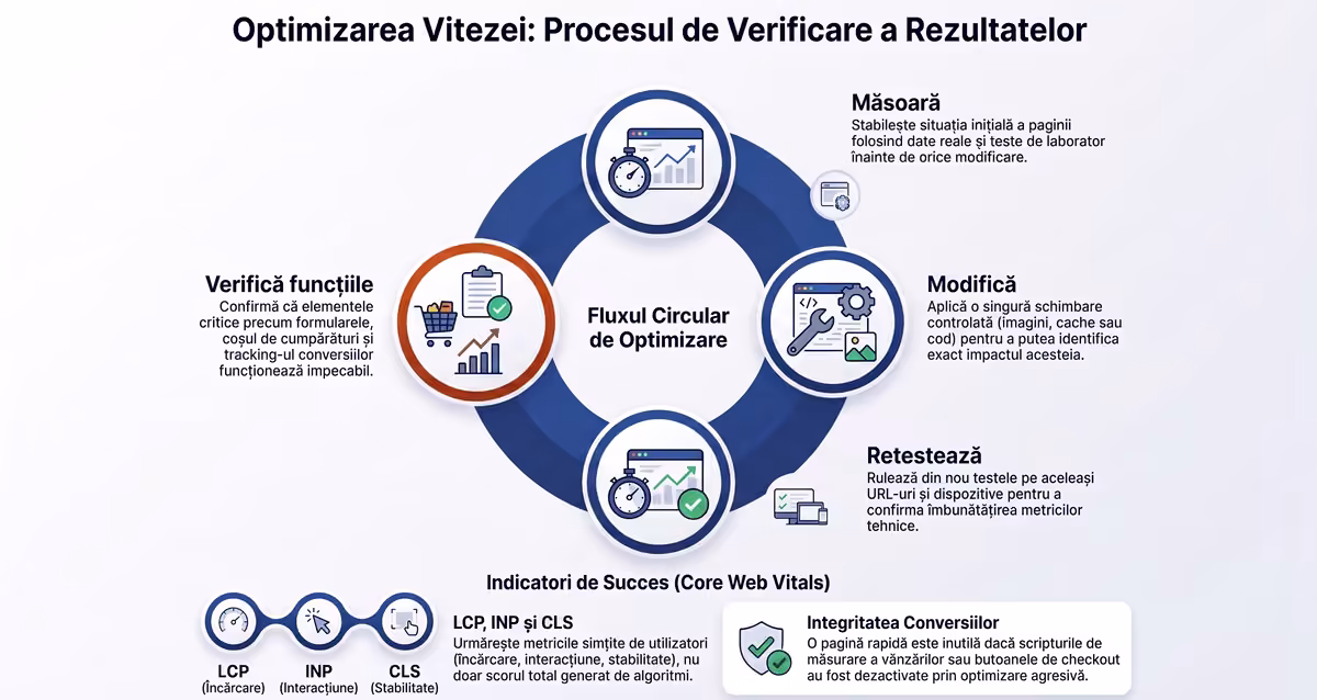 Compararea performanței site-ului înainte și după optimizare
