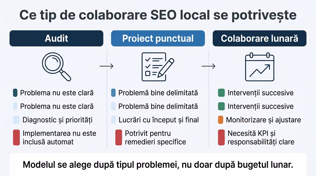 audit proiect colaborare lunara seo local