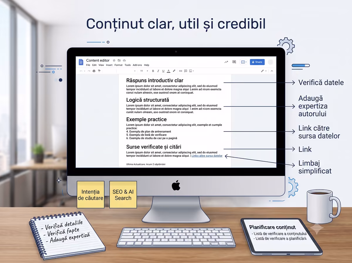 Conținut util și credibil pentru SEO on-page