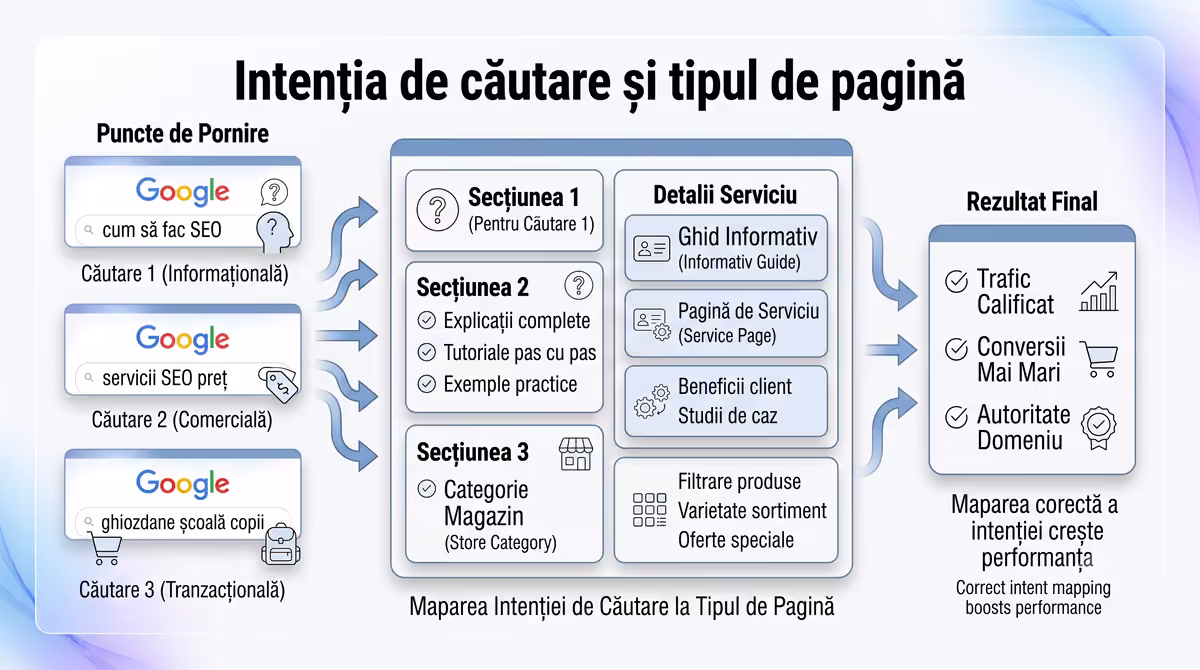 Relația dintre intenția de căutare și tipul corect de pagină SEO
