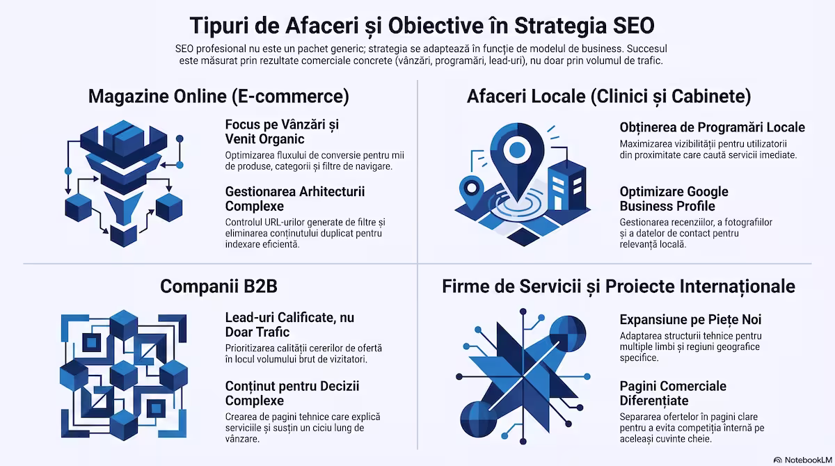 Tipuri de afaceri pentru care serviciile SEO pot fi adaptate